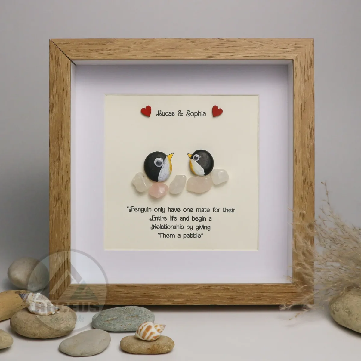 You Are My Penguin Gift, Penguin Love Pebble Art | Penguin Art For Boyfriend, Girlfriend, Husband, Wife Romantic Gift Unique - Image 5