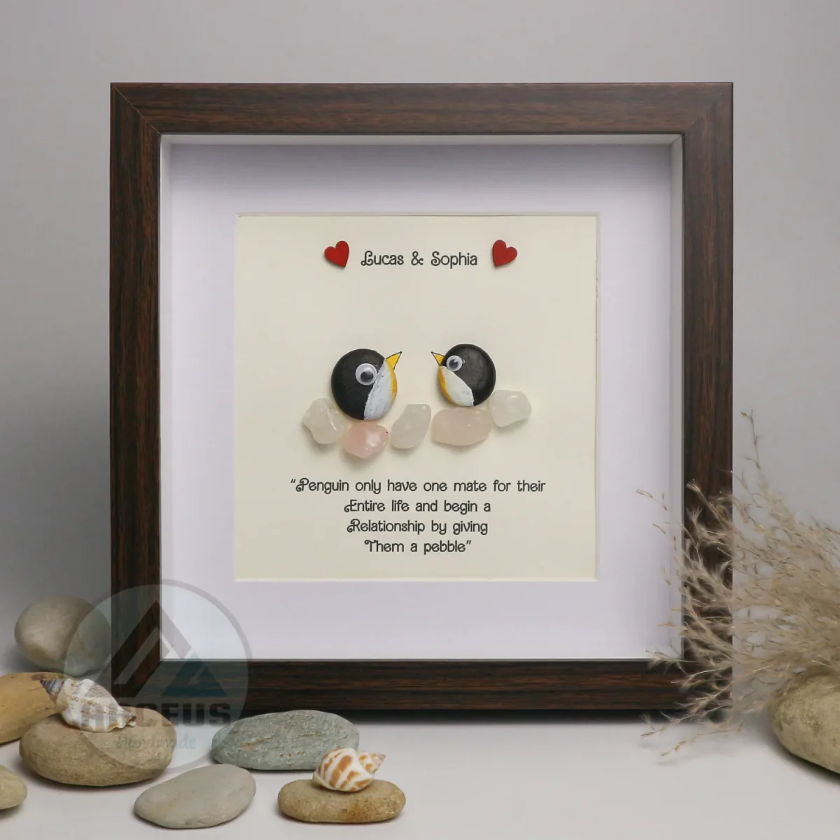 You Are My Penguin Gift, Penguin Love Pebble Art | Penguin Art For Boyfriend, Girlfriend, Husband, Wife Romantic Gift Unique - Image 6