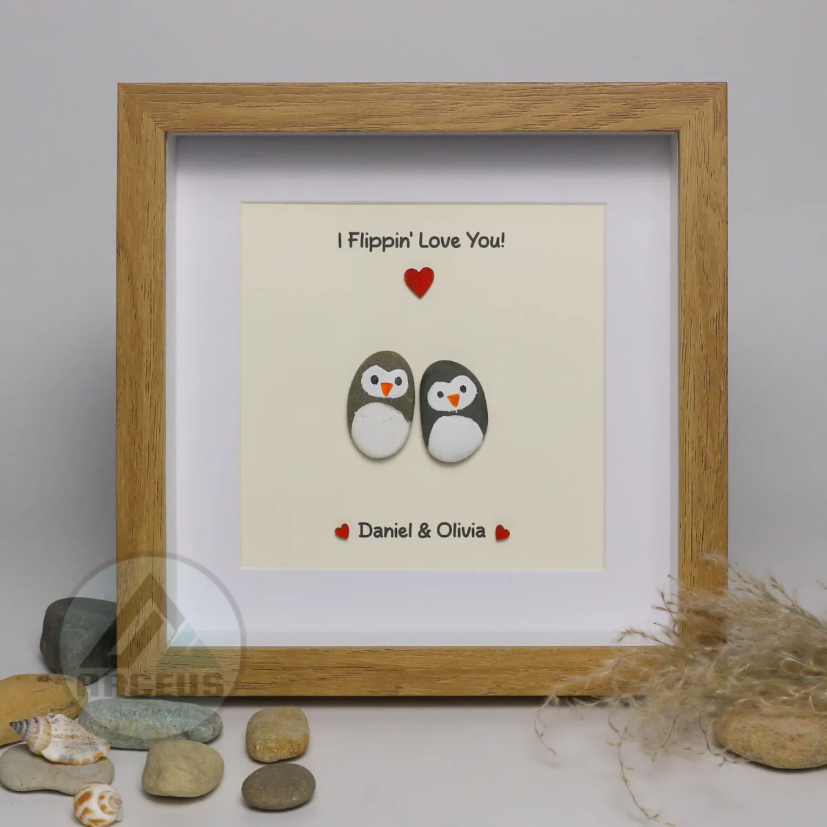 You Are My Penguin Gift, Penguin Love Pebble Art | Penguin Art For Boyfriend, Girlfriend, Husband, Wife Romantic Gift Unique - Image 5