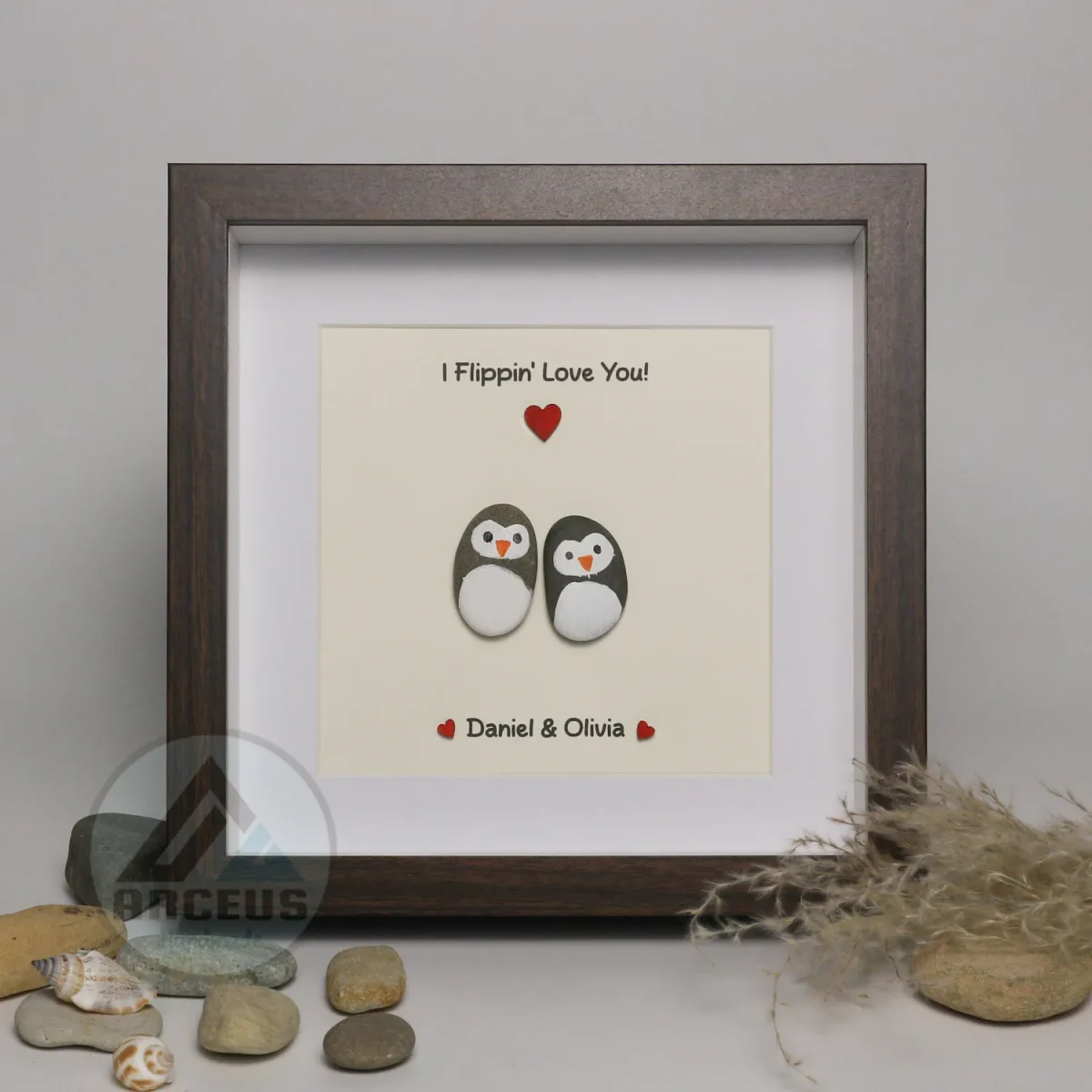 You Are My Penguin Gift, Penguin Love Pebble Art | Penguin Art For Boyfriend, Girlfriend, Husband, Wife Romantic Gift Unique - Image 4