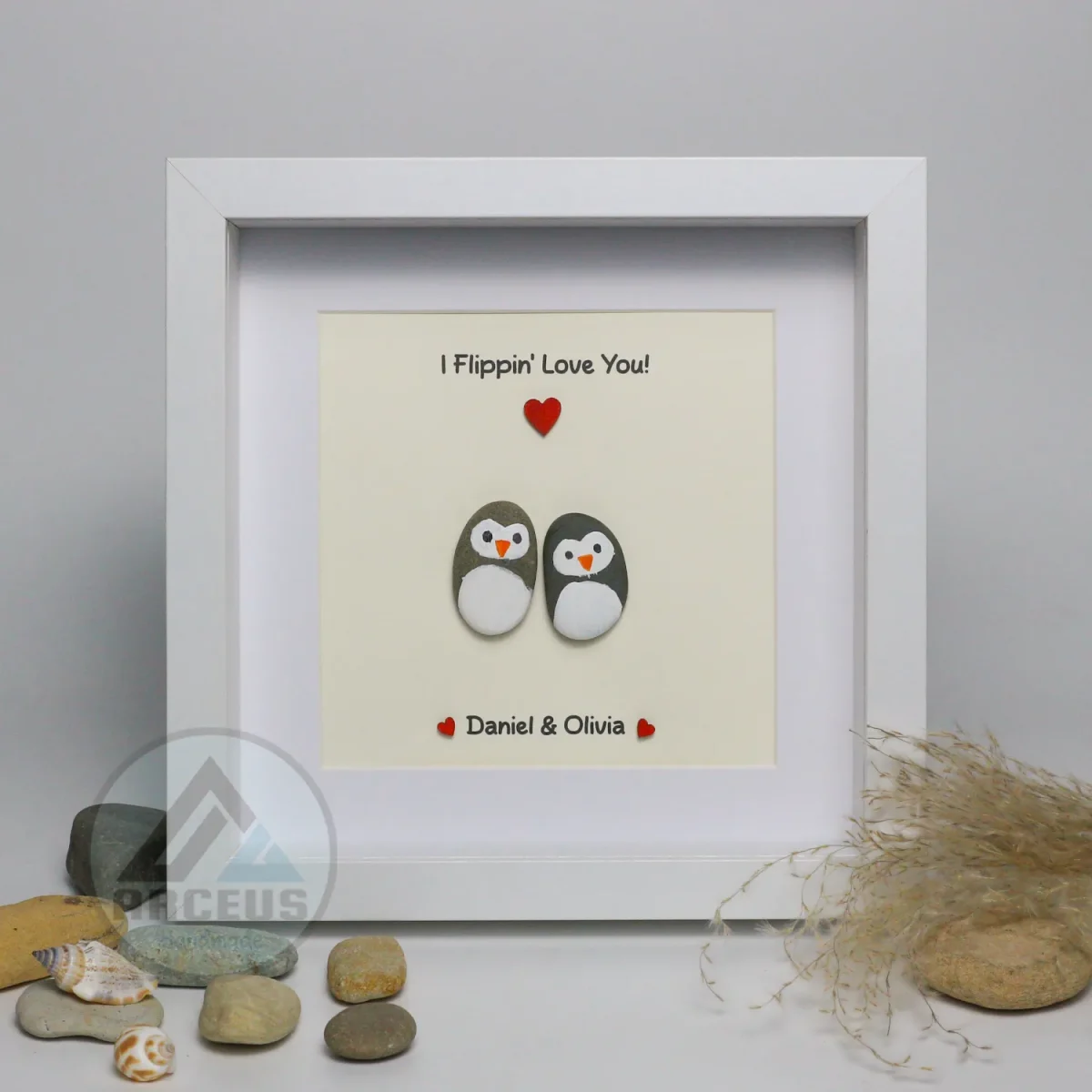 XNJPG AMZ00267-5 You Are My Penguin Gift, Penguin Love Pebble Art | Penguin Art For Boyfriend, Girlfriend, Husband, Wife Romantic Gift Unique - Image 1