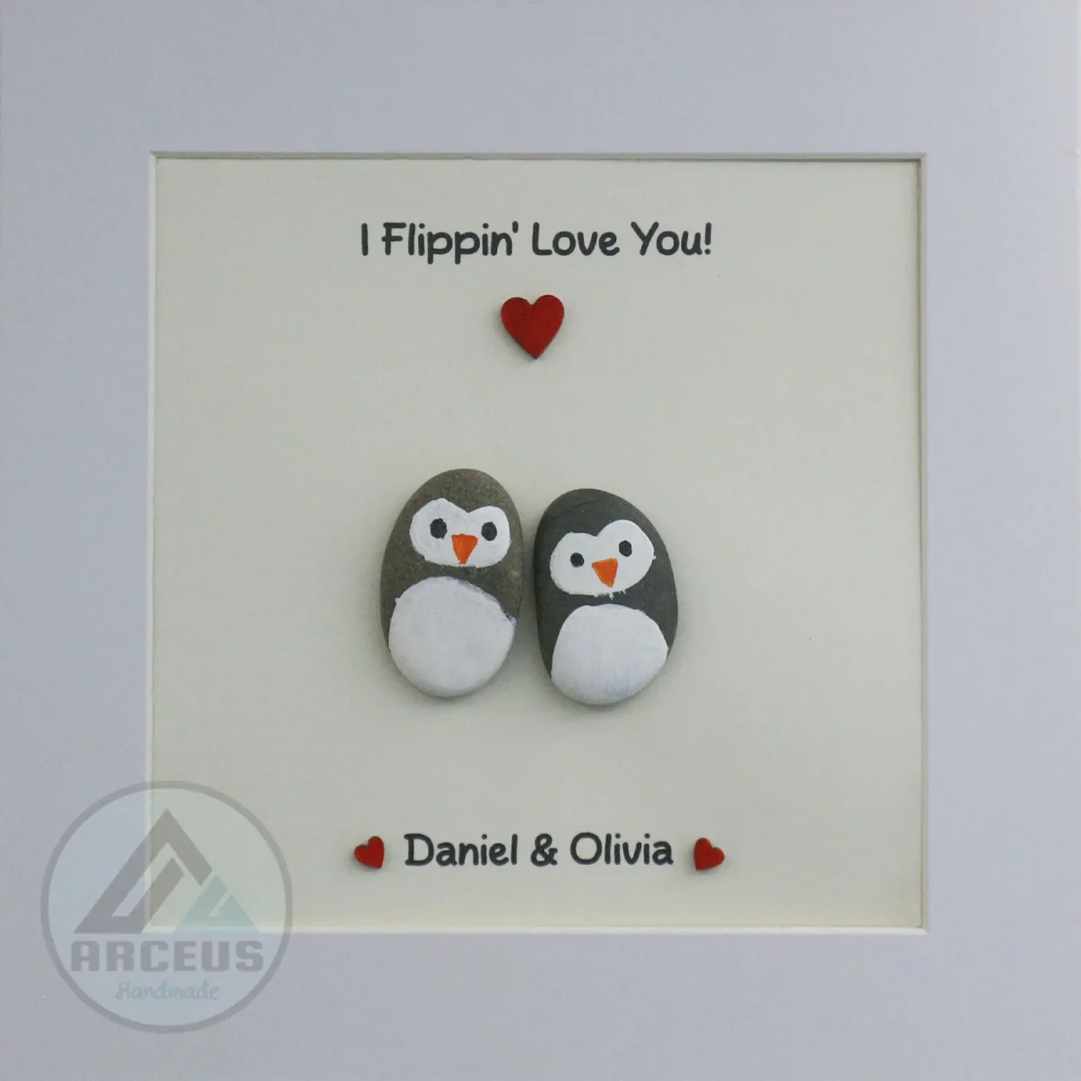 You Are My Penguin Gift, Penguin Love Pebble Art | Penguin Art For Boyfriend, Girlfriend, Husband, Wife Romantic Gift Unique - Image 2