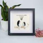 Personalized Penguin Mother's Day Gift, Mom Pebble Art, Gift For Mother Day, Mom Pebble Art, Pebble Art Gift For Mom From Daughter - Image 2