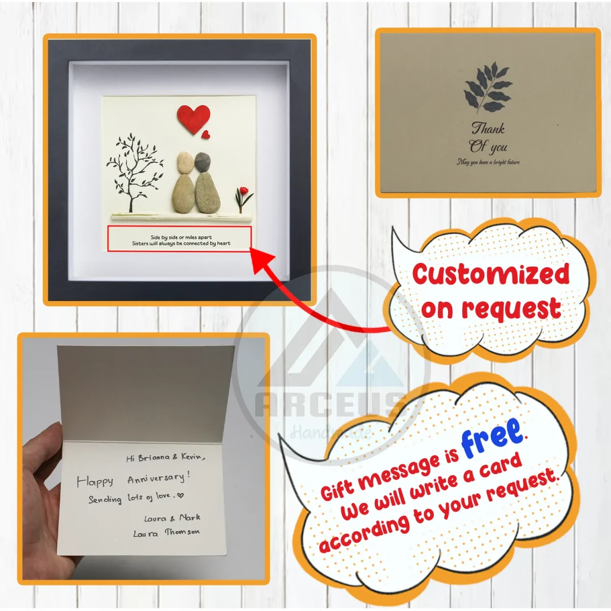 Personalized Sister Pebble Picture - Sister Pebble Pictures - Sister Gift - Birthday Gift For Sister - Personalized Gifts For Sisters - Image 3