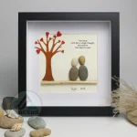 Personalized Couple Pebble Art, Wedding Gift for Couple, Anniversary Gift For Girlfriend / Wife / Husband, Pebble Painting, Pebble Art Gift - Image 6