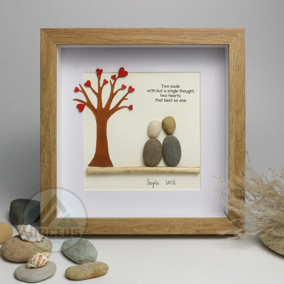 Personalized Couple Pebble Art, Wedding Gift for Couple, Anniversary Gift For Girlfriend / Wife / Husband, Pebble Painting, Pebble Art Gift - Image 5