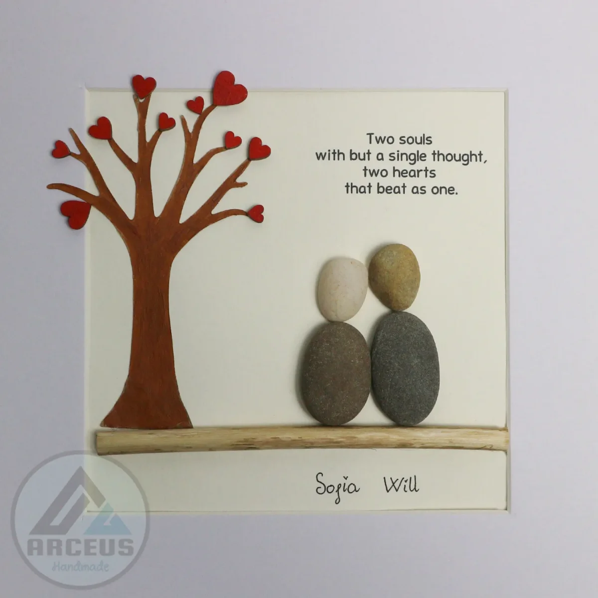 Personalized Couple Pebble Art, Wedding Gift for Couple, Anniversary Gift For Girlfriend / Wife / Husband, Pebble Painting, Pebble Art Gift - Image 2