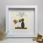 Personalized Couple Pebble Art, Wedding Gift for Couple, Anniversary Gift For Girlfriend / Wife / Husband, Pebble Painting, Pebble Art Gift