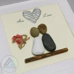 Personalized Couple Pebble Art, Wedding Gift for Couple, Anniversary Gift For Girlfriend / Wife / Husband, Pebble Painting, Pebble Art Gift - Image 3