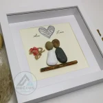 Personalized Couple Pebble Art, Wedding Gift for Couple, Anniversary Gift For Girlfriend / Wife / Husband, Pebble Painting, Pebble Art Gift - Image 4