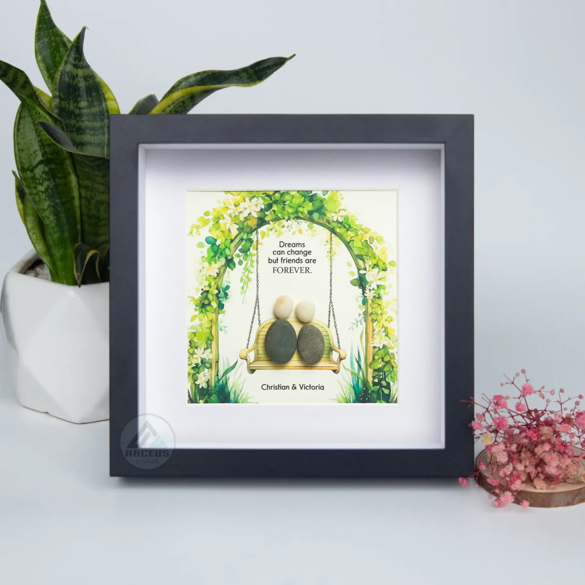 Personalized Best Friend Pebble Art, Birthday Gifts, Gifts For Best Friends, Friends Female, Best Friend Pebble Art, Pebble Art Gift - Image 2