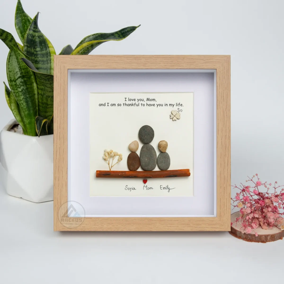 Personalized Mother's Day Gift, Mom Pebble Art, Gift For Mother Day, Mom Pebble Art, Pebble Art Gift For Mom From Daughter, Pebble Painting - Image 5