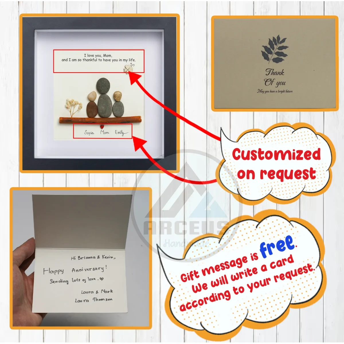 Personalized Mother's Day Gift, Mom Pebble Art, Gift For Mother Day, Mom Pebble Art, Pebble Art Gift For Mom From Daughter, Pebble Painting - Image 3