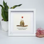 Personalized Couple Pebble Art, Wedding Gift for Couple, Anniversary Gift For Girlfriend / Wife / Husband, Pebble Painting, Pebble Art Gift