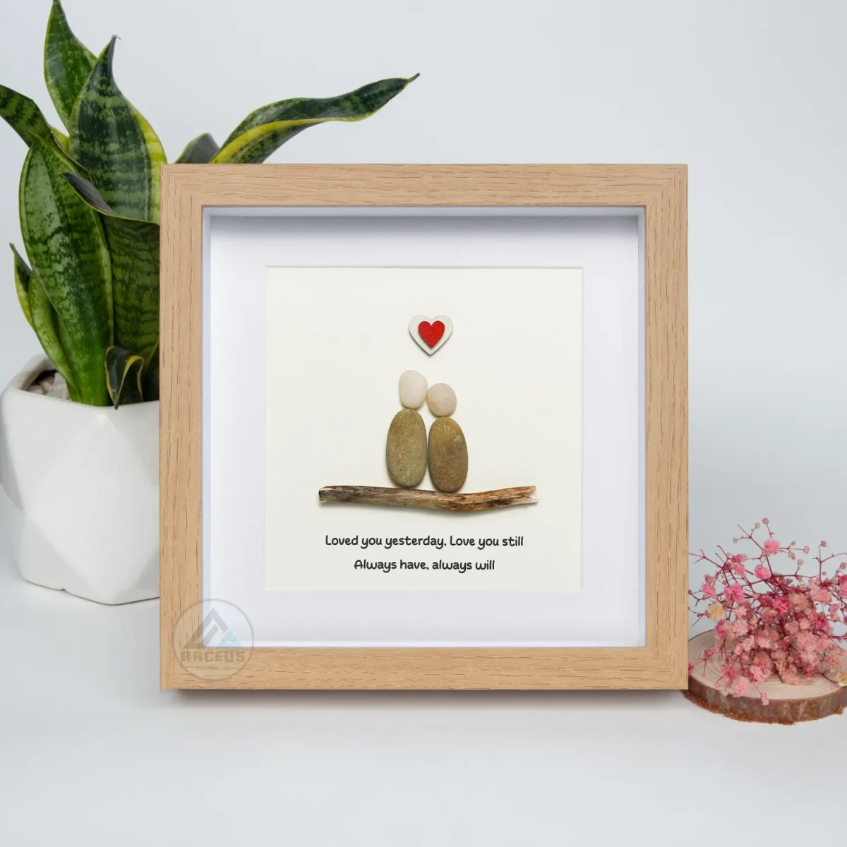 Personalized Couple Pebble Art, Wedding Gift for Couple, Anniversary Gift For Girlfriend / Wife / Husband, Pebble Painting, Pebble Art Gift - Image 5