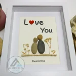 Personalized Couple Pebble Art, Wedding Gift for Couple, Anniversary Gift For Girlfriend / Wife / Husband, Pebble Painting, Pebble Art Gift - Image 5