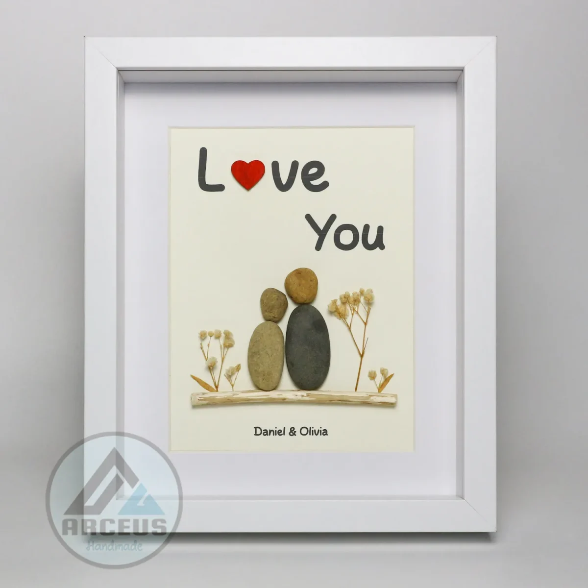 Personalized Couple Pebble Art, Wedding Gift for Couple, Anniversary Gift For Girlfriend / Wife / Husband, Pebble Painting, Pebble Art Gift - Image 2