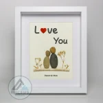Personalized Couple Pebble Art, Wedding Gift for Couple, Anniversary Gift For Girlfriend / Wife / Husband, Pebble Painting, Pebble Art Gift - Image 2