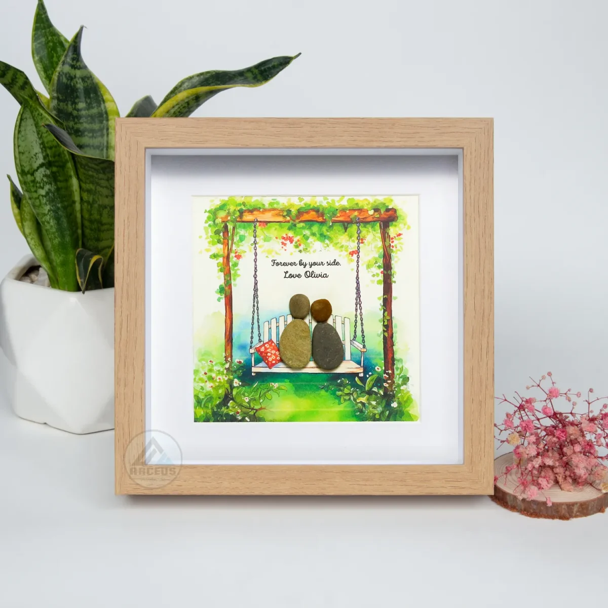 Personalized Couple Pebble Art, Wedding Gift for Couple, Anniversary Gift For Girlfriend / Wife / Husband, Pebble Painting, Pebble Art Gift - Image 5