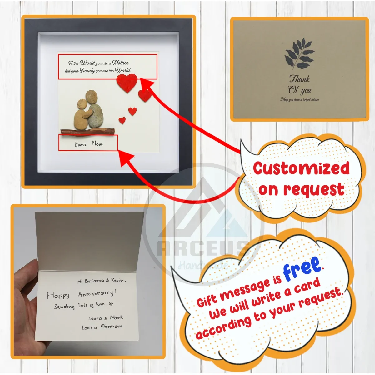 Personalized Gift For Mom, Mom Pebble Art, Gift For Mother Day, Mother's Day Gift, Mom Pebble Art, Pebble Art Gift For Mom From Daughter - Image 3