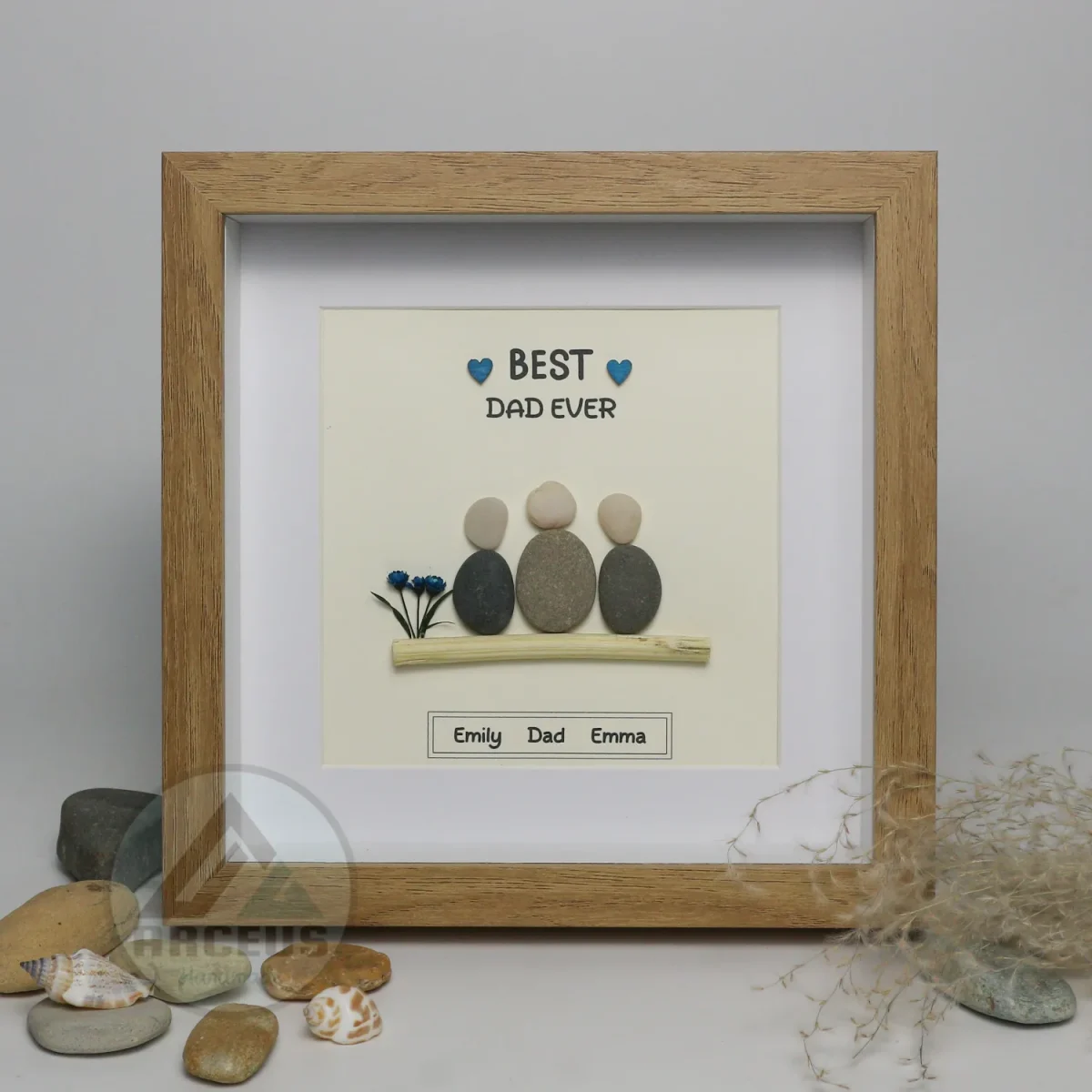 Personalized Father's Day Pebble Art, Unique Birthday Gift for Dad, Dad's Birthday Gift, Pebble Art for Dad, Father's Day Pebble Artwork - Image 2