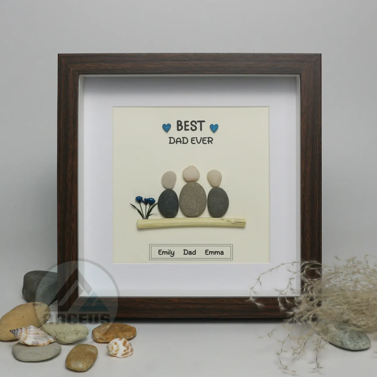 Personalized Father's Day Pebble Art, Unique Birthday Gift for Dad, Dad's Birthday Gift, Pebble Art for Dad, Father's Day Pebble Artwork - Image 5