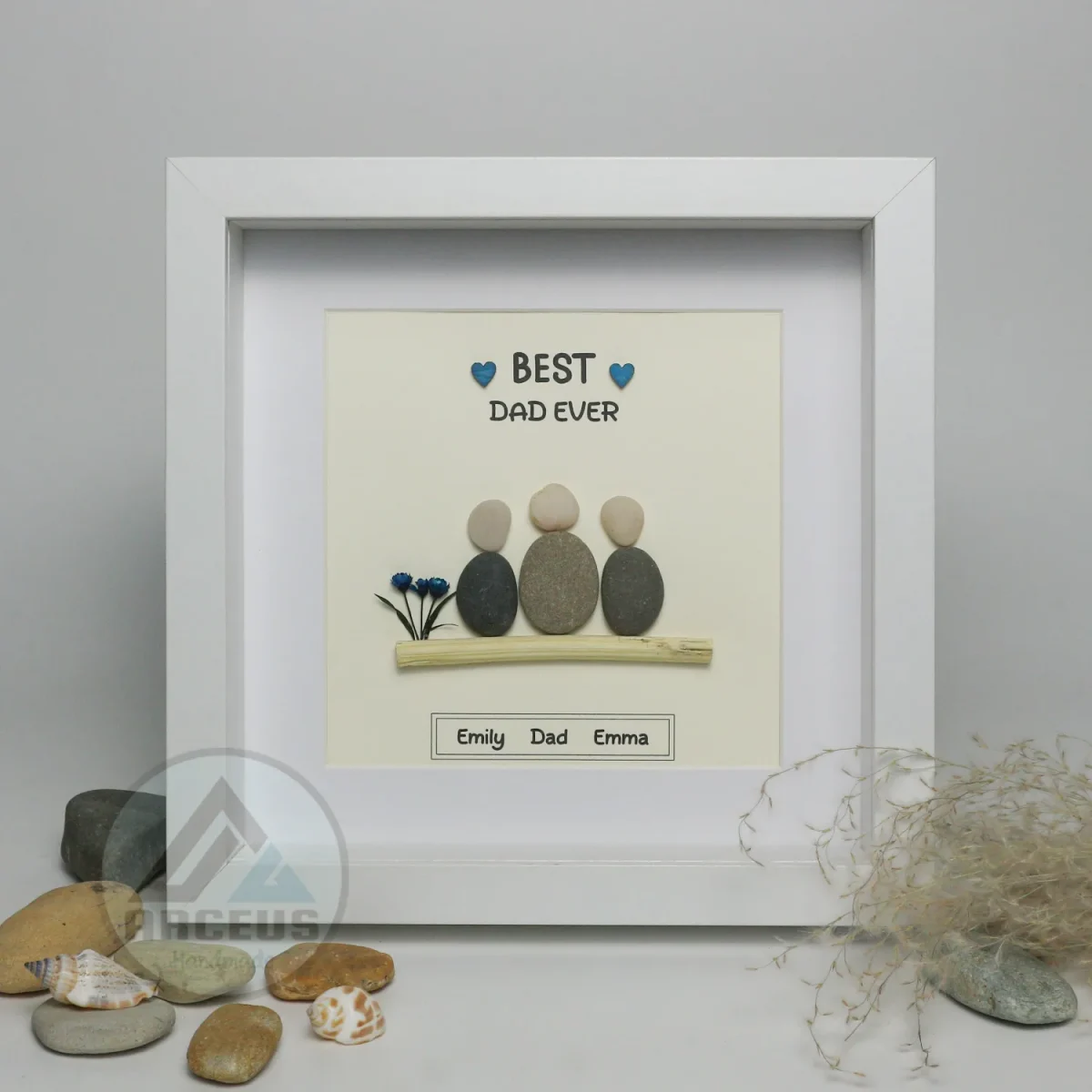 Personalized Father's Day Pebble Art, Unique Birthday Gift for Dad, Dad's Birthday Gift, Pebble Art for Dad, Father's Day Pebble Artwork - Image 1