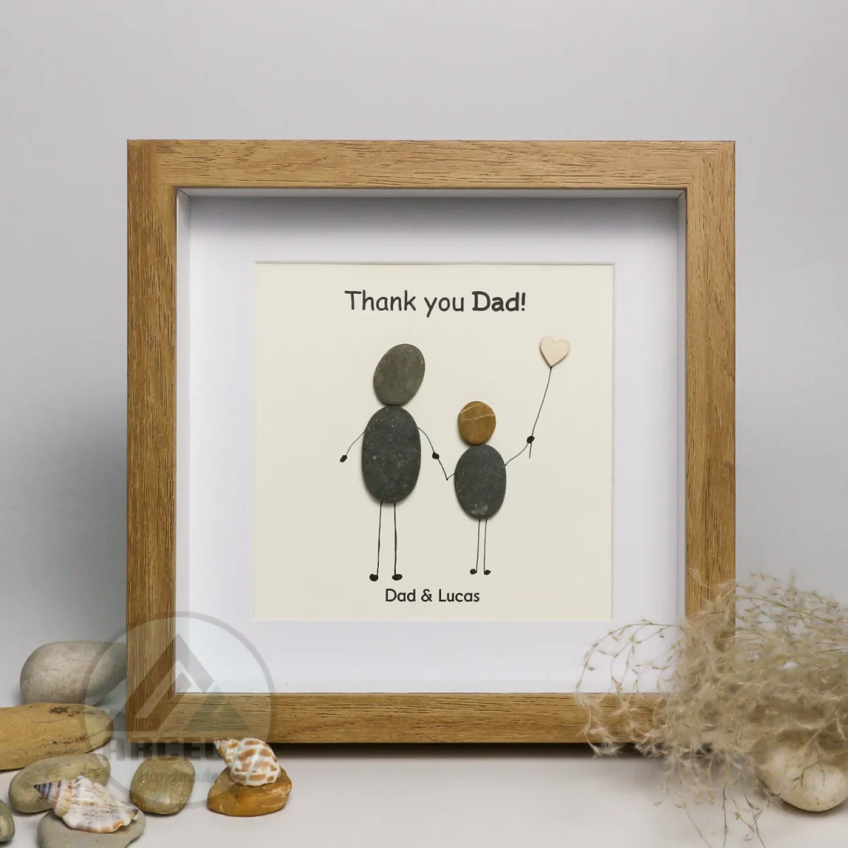 XNJPG AMZ00300-4 Personalized Father's Day Pebble Art, Unique Birthday Gift for Dad, Dad's Birthday Gift, Pebble Art for Dad, Father's Day Pebble Artwork - Image 1