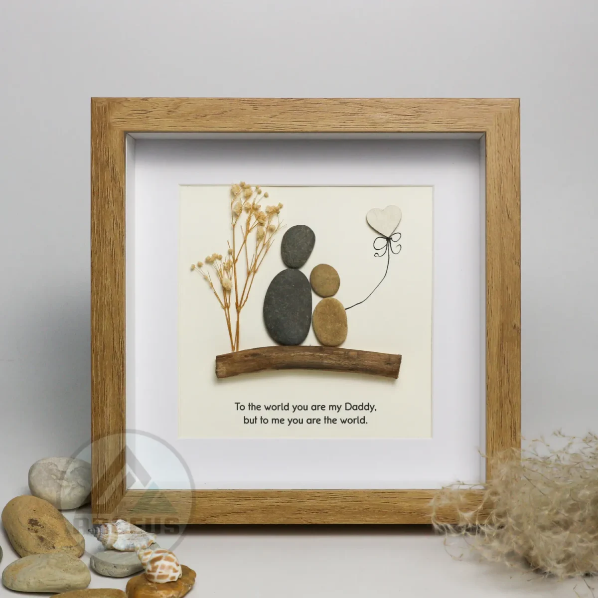 Personalized Father's Day Pebble Art, Unique Birthday Gift for Dad, Dad's Birthday Gift, Pebble Art for Dad, Father's Day Pebble Artwork - Image 1