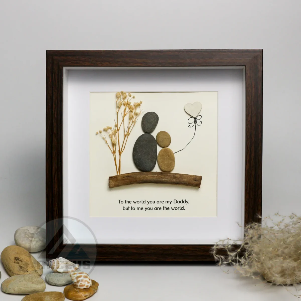 Personalized Father's Day Pebble Art, Unique Birthday Gift for Dad, Dad's Birthday Gift, Pebble Art for Dad, Father's Day Pebble Artwork - Image 6