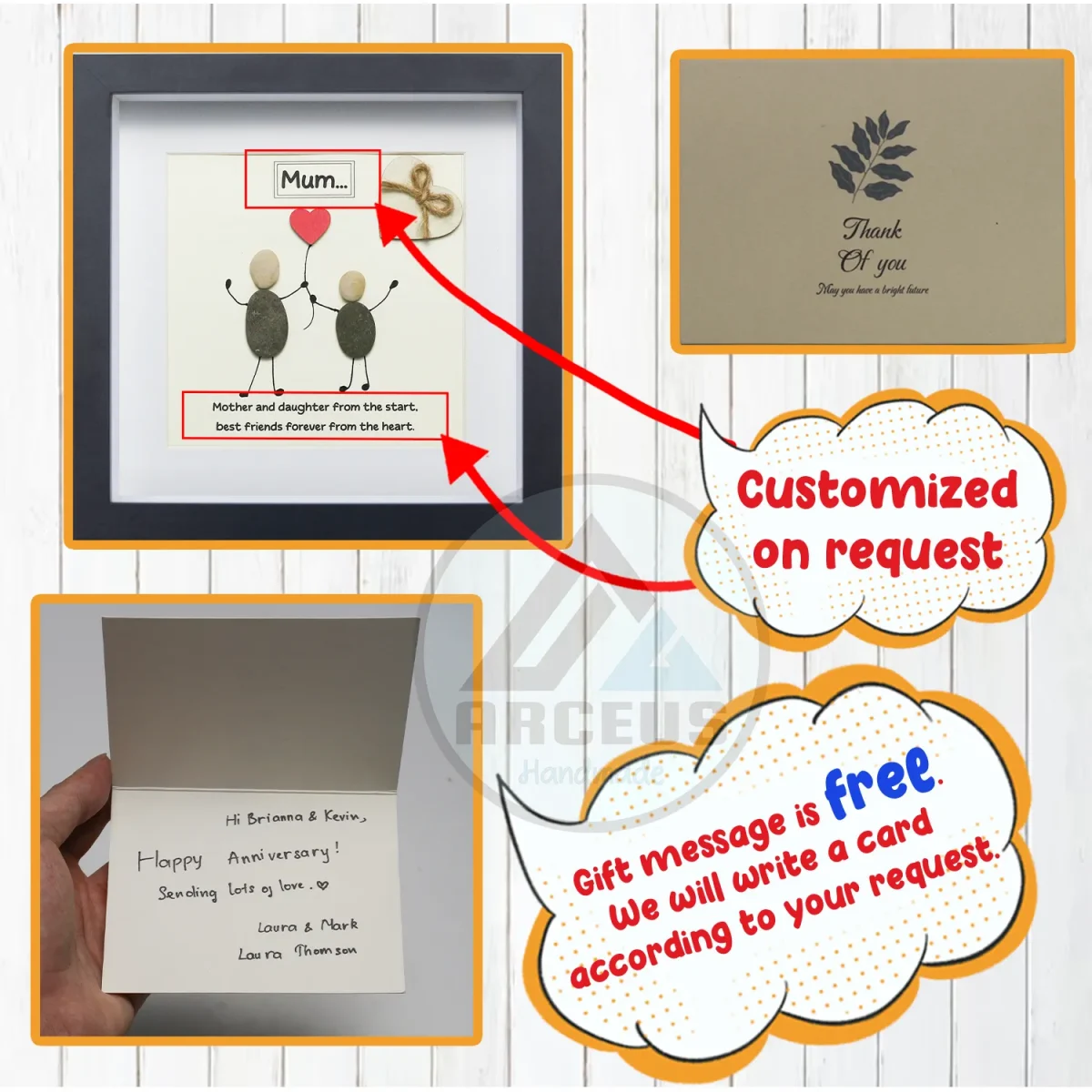 Personalized Gift For Mom, Mom Pebble Art, Gift For Mother Day, Mother's Day Gift, Mom Pebble Art, Pebble Art Gift For Mom From Daughter - Image 3