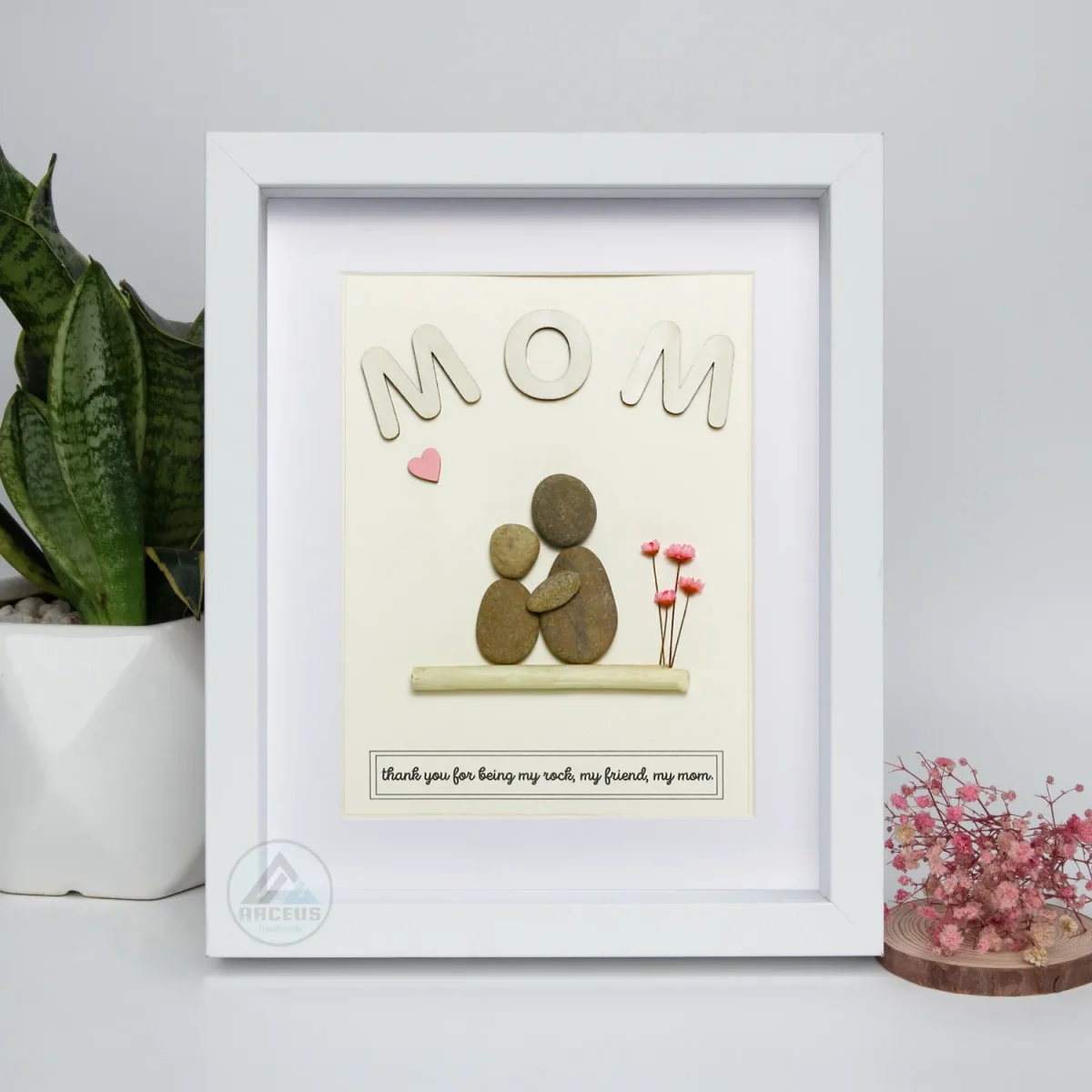 Personalized Gift For Mom, Mom Pebble Art, Gift For Mother Day, Mother's Day Gift, Mom Pebble Art, Pebble Art Gift For Mom From Daughter - Image 7