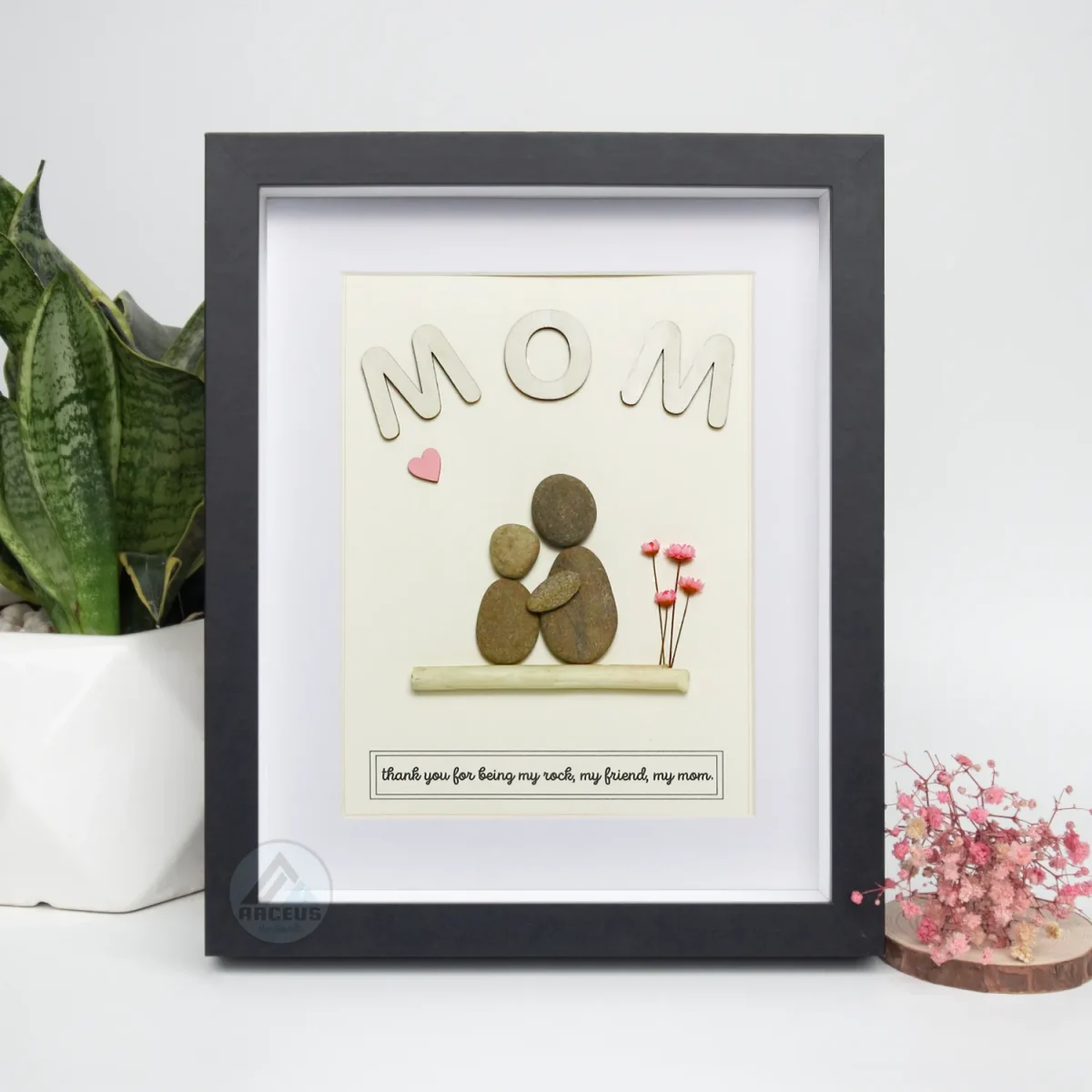 Personalized Gift For Mom, Mom Pebble Art, Gift For Mother Day, Mother's Day Gift, Mom Pebble Art, Pebble Art Gift For Mom From Daughter - Image 6