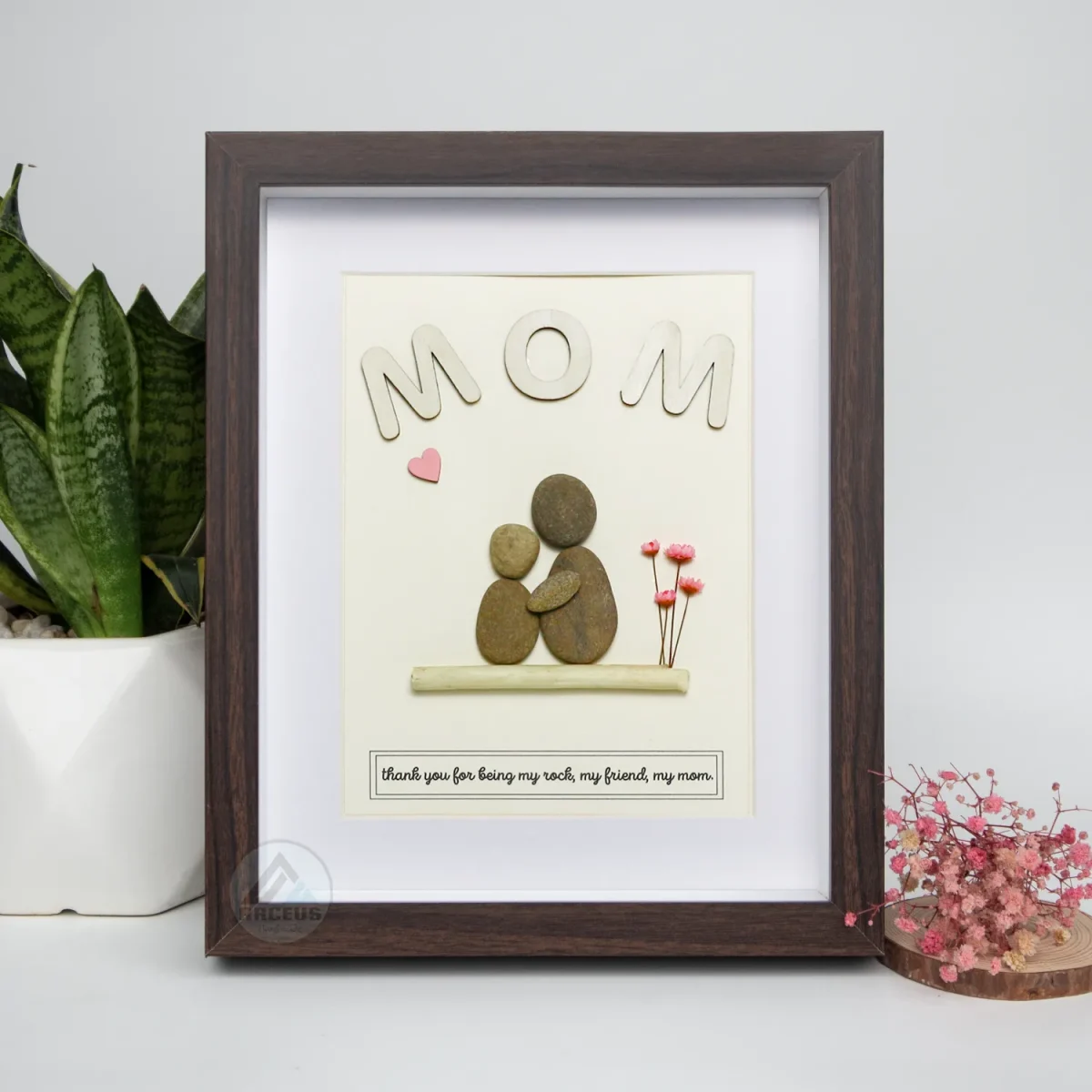 Personalized Gift For Mom, Mom Pebble Art, Gift For Mother Day, Mother's Day Gift, Mom Pebble Art, Pebble Art Gift For Mom From Daughter - Image 2
