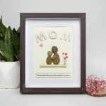 Personalized Gift For Mom, Mom Pebble Art, Gift For Mother Day, Mother's Day Gift, Mom Pebble Art, Pebble Art Gift For Mom From Daughter - Image 2