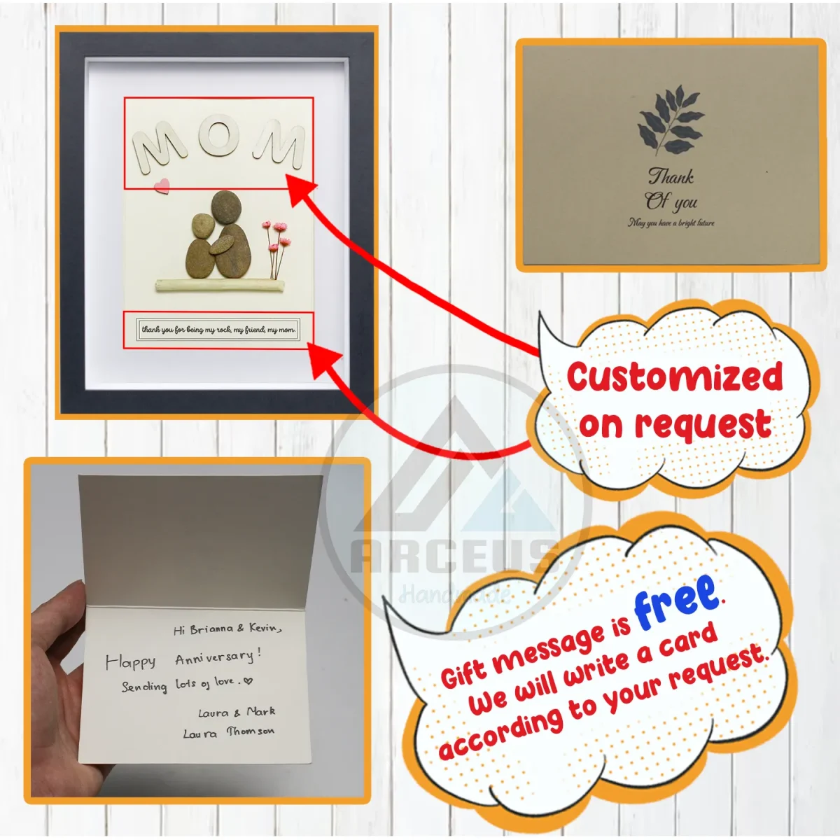 Personalized Gift For Mom, Mom Pebble Art, Gift For Mother Day, Mother's Day Gift, Mom Pebble Art, Pebble Art Gift For Mom From Daughter - Image 3