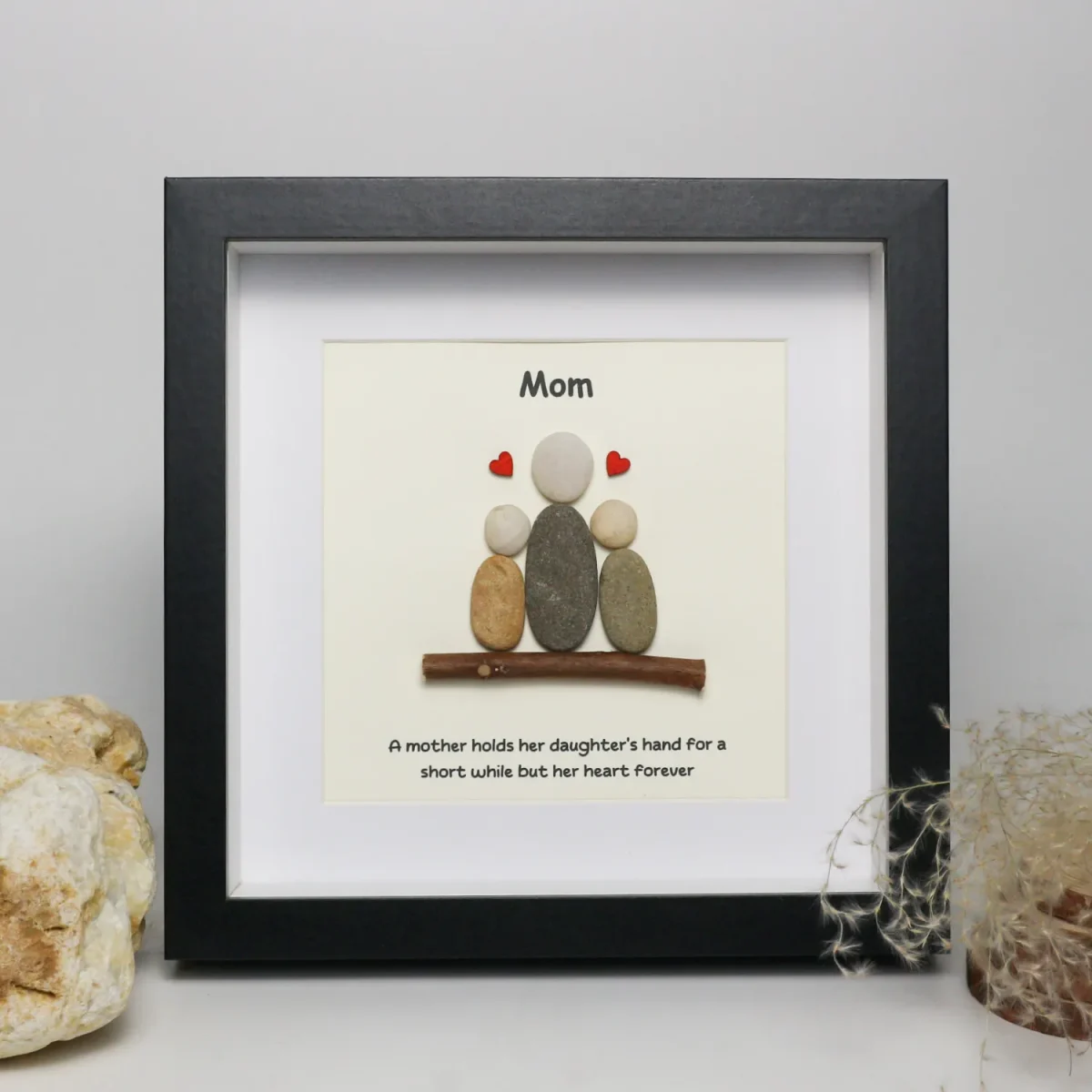 Personalized Gift For Mom, Mom Pebble Art, Gift For Mother Day, Mother's Day Gift, Mom Pebble Art, Pebble Art Gift For Mom From Daughter - Image 2