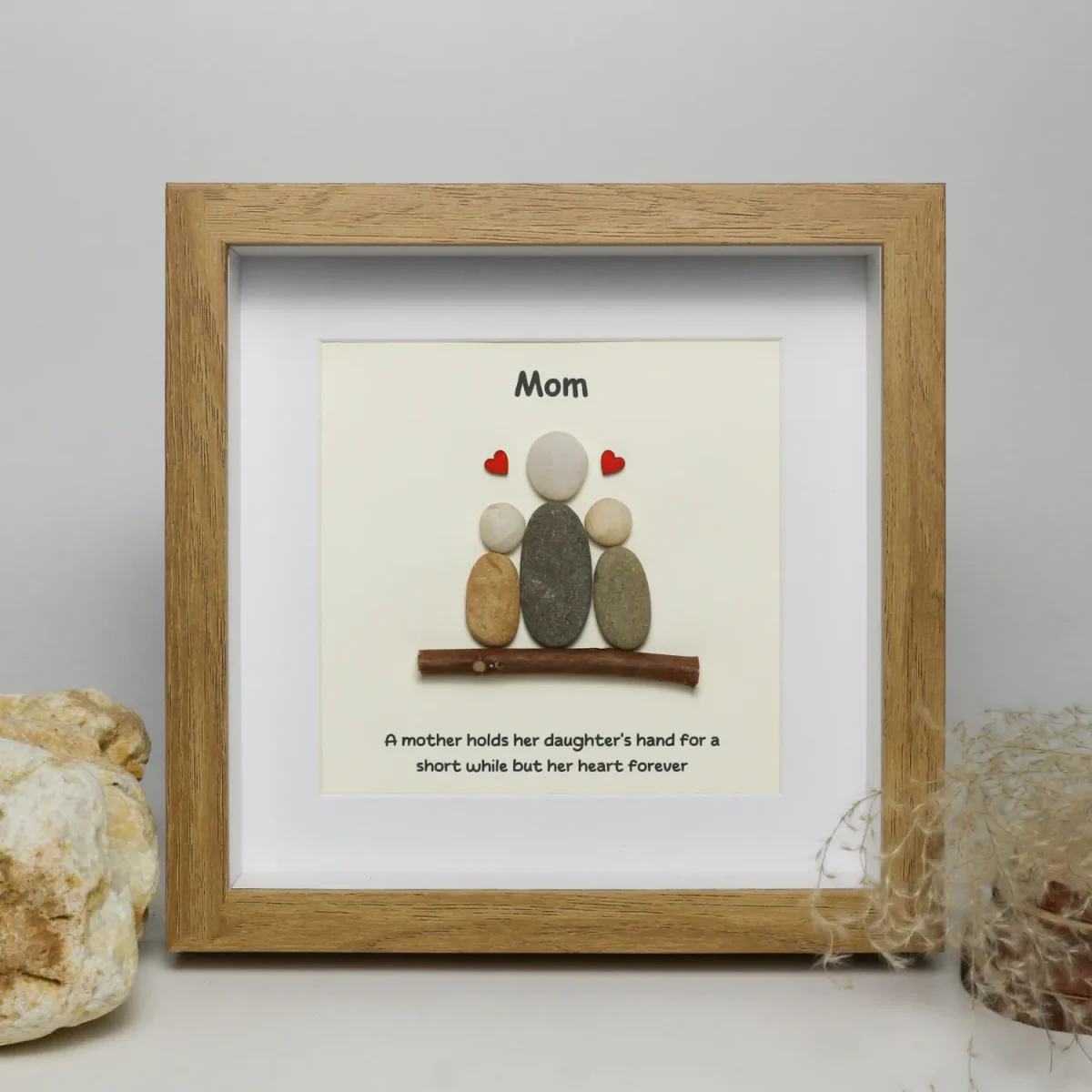 Personalized Gift For Mom, Mom Pebble Art, Gift For Mother Day, Mother's Day Gift, Mom Pebble Art, Pebble Art Gift For Mom From Daughter - Image 1