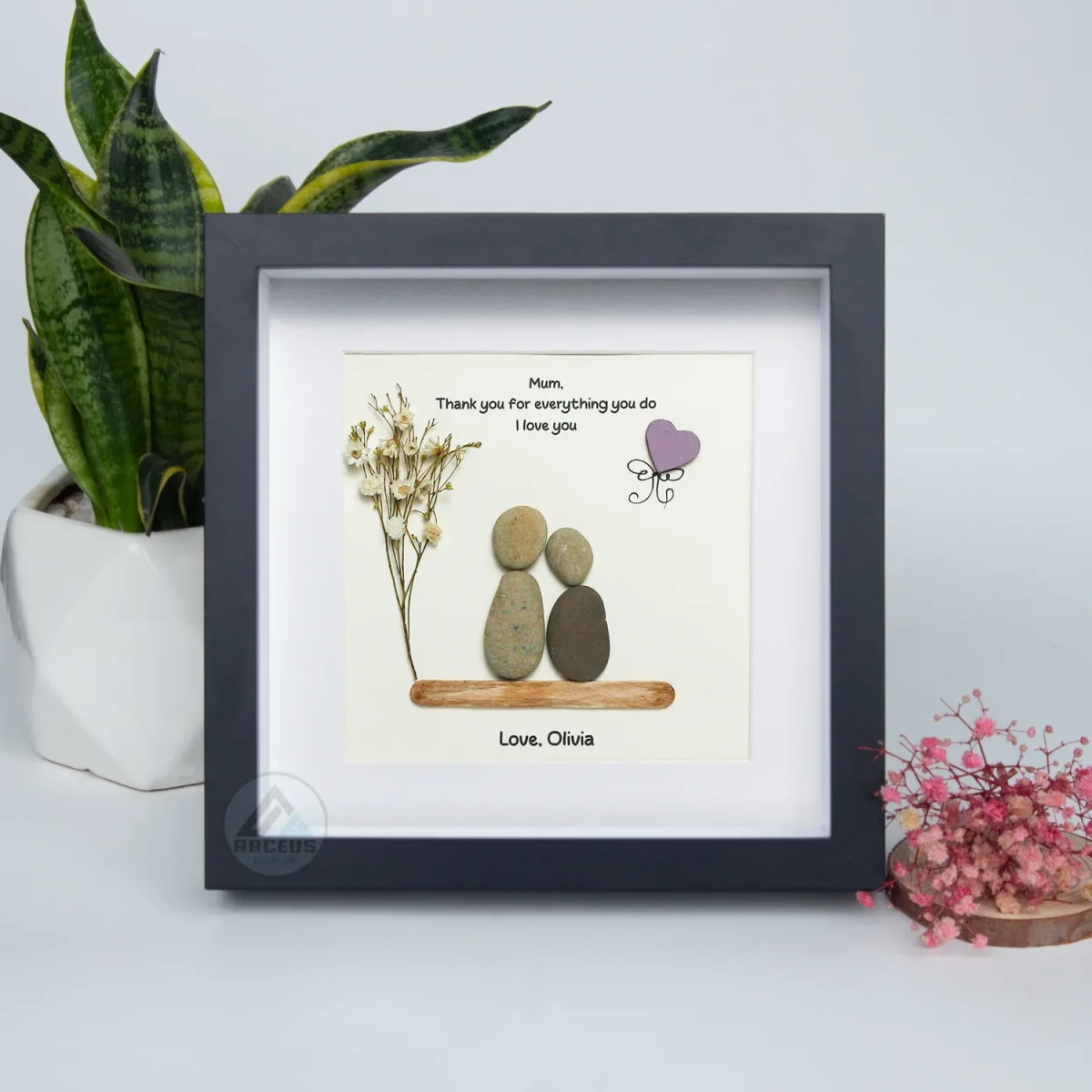 Personalized Gift For Mom, Mom Pebble Art, Gift For Mother Day, Mother's Day Gift, Mom Pebble Art, Pebble Art Gift For Mom From Daughter - Image 6