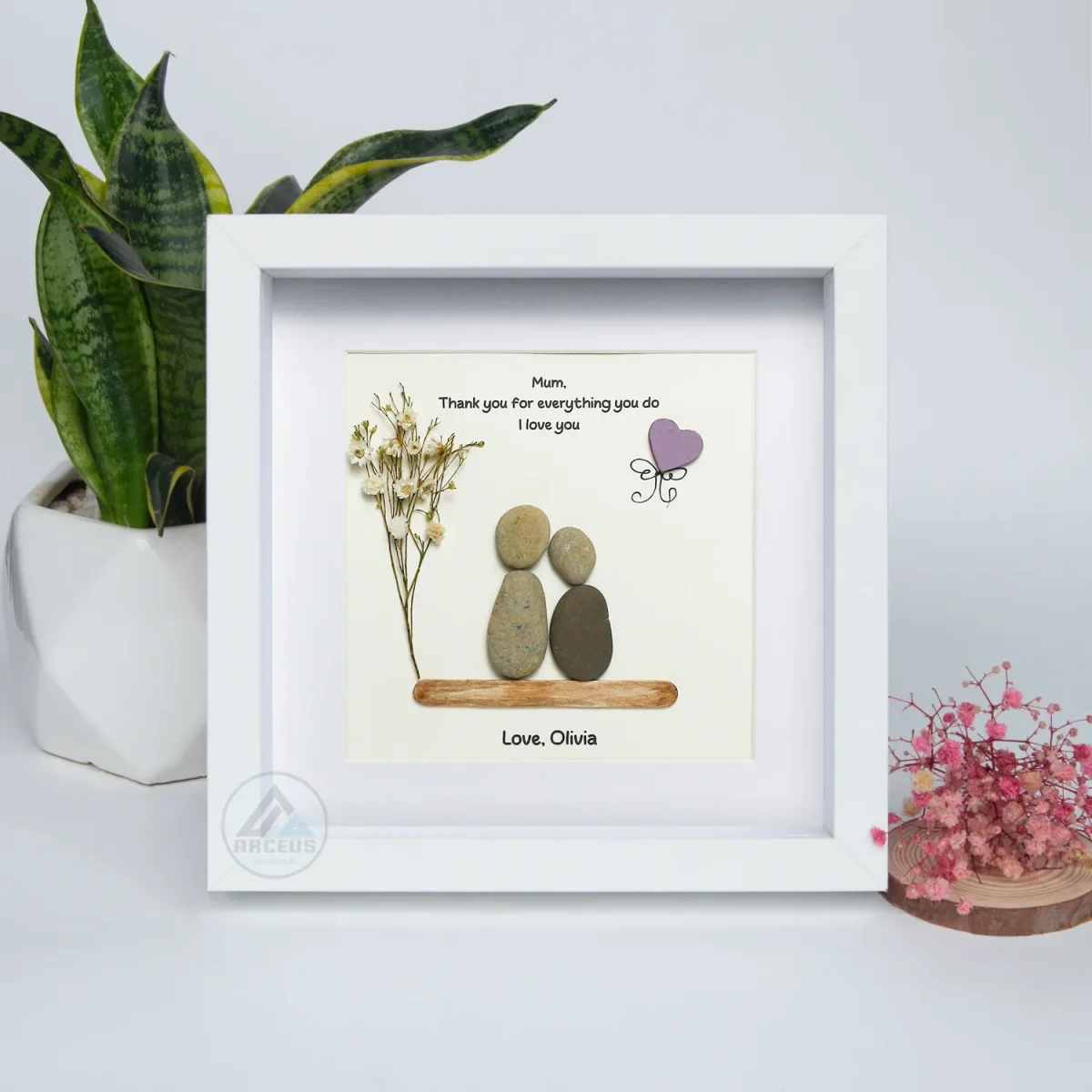Personalized Gift For Mom, Mom Pebble Art, Gift For Mother Day, Mother's Day Gift, Mom Pebble Art, Pebble Art Gift For Mom From Daughter - Image 7