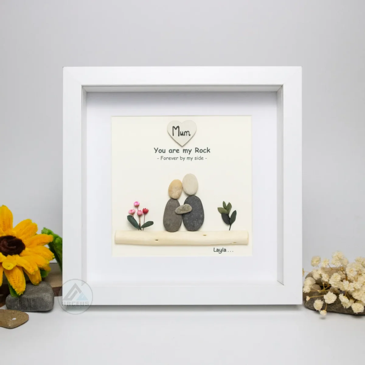 Personalized Mother's Day Gift, Mom Pebble Art, Gift For Mother Day, Mom Pebble Art, Pebble Art Gift For Mom From Daughter, Pebble Painting - Image 6