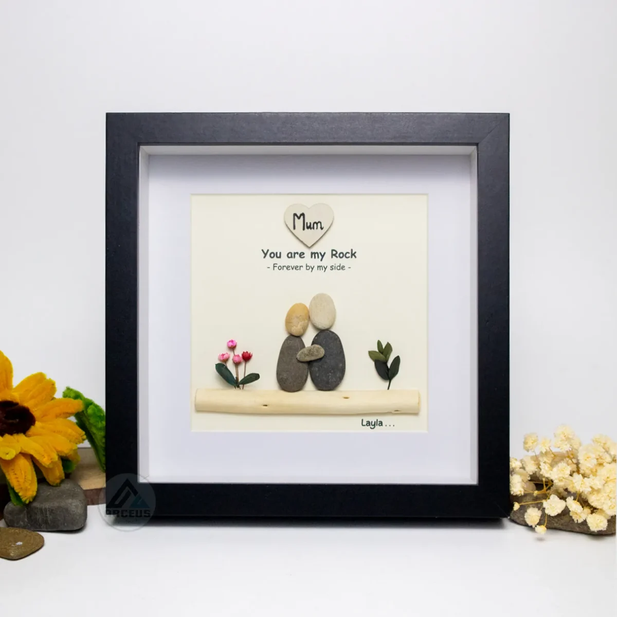 Personalized Mother's Day Gift, Mom Pebble Art, Gift For Mother Day, Mom Pebble Art, Pebble Art Gift For Mom From Daughter, Pebble Painting - Image 5