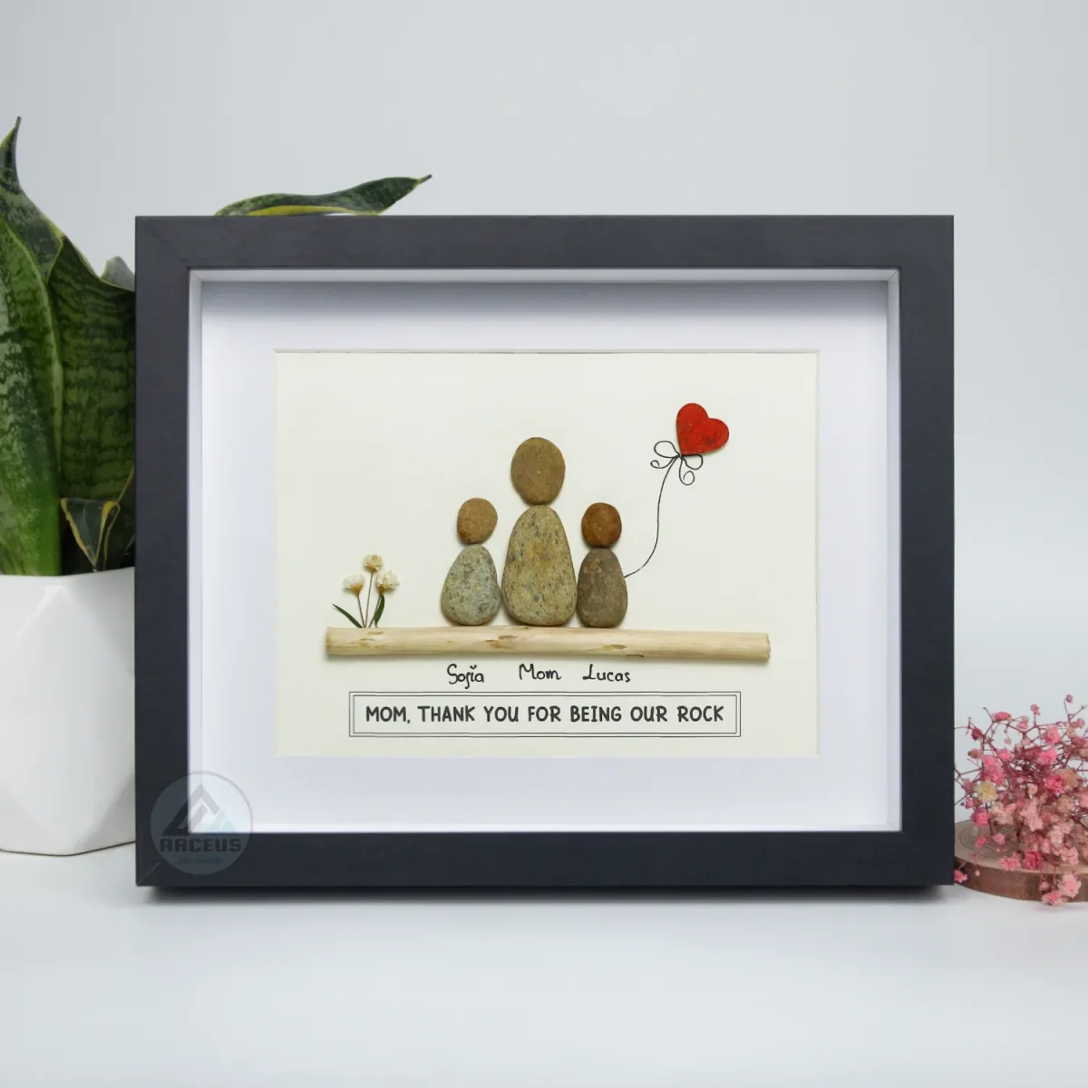 Personalized Gift For Mom, Mom Pebble Art, Gift For Mother Day, Mother's Day Gift, Mom Pebble Art, Pebble Art Gift For Mom From Daughter - Image 6