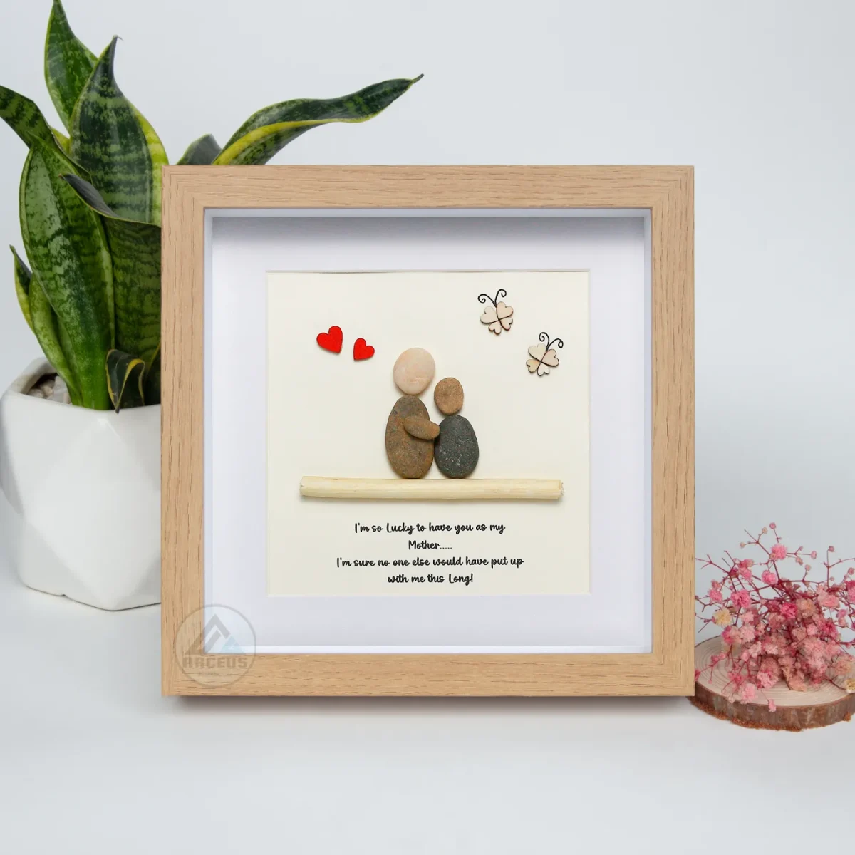 XNJPG AMZ00312-01 Personalized Gift For Mom, Mom Pebble Art, Gift For Mother Day, Mother's Day Gift, Mom Pebble Art, Pebble Art Gift For Mom From Daughter - Image 1