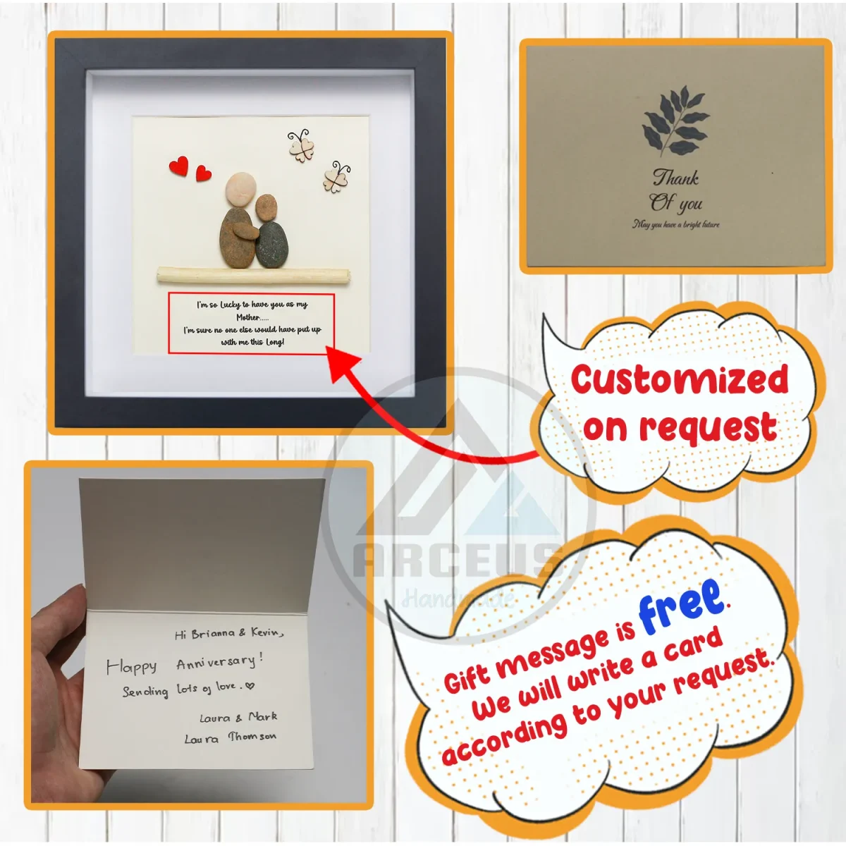 Personalized Gift For Mom, Mom Pebble Art, Gift For Mother Day, Mother's Day Gift, Mom Pebble Art, Pebble Art Gift For Mom From Daughter - Image 3