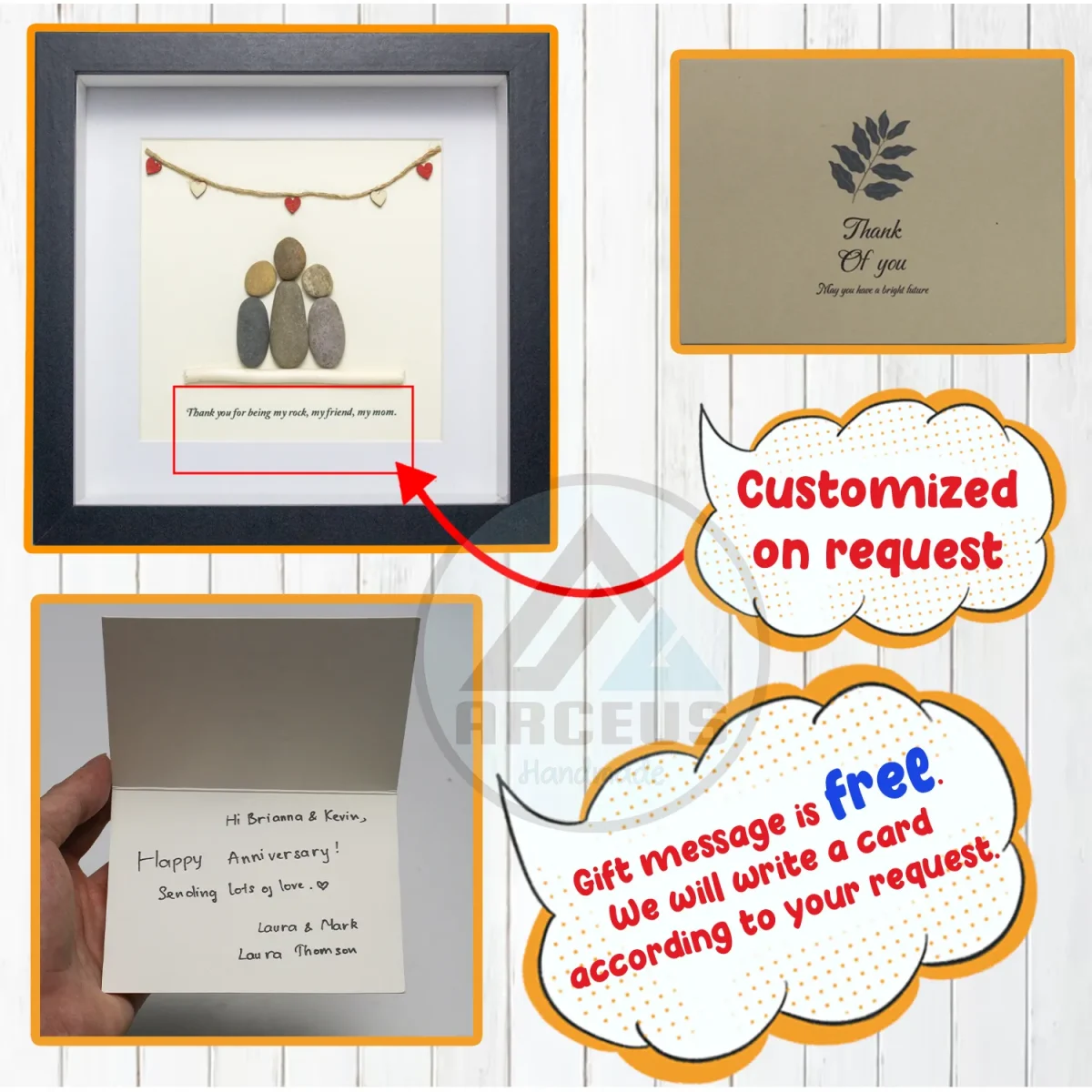 Personalized Mother's Day Gift, Mom Pebble Art, Gift For Mother Day, Mom Pebble Art, Pebble Art Gift For Mom From Daughter, Pebble Painting - Image 3