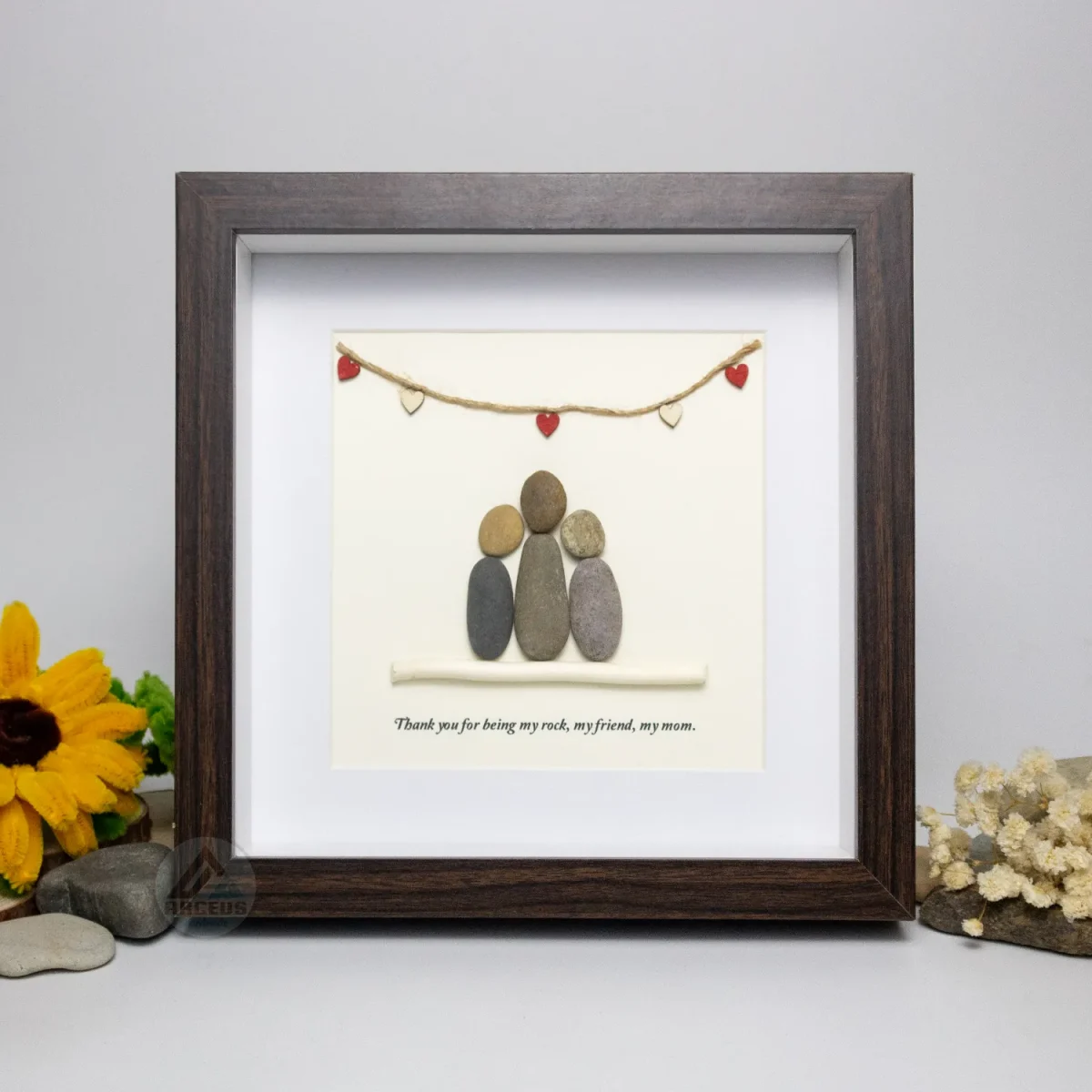 Personalized Mother's Day Gift, Mom Pebble Art, Gift For Mother Day, Mom Pebble Art, Pebble Art Gift For Mom From Daughter, Pebble Painting - Image 5