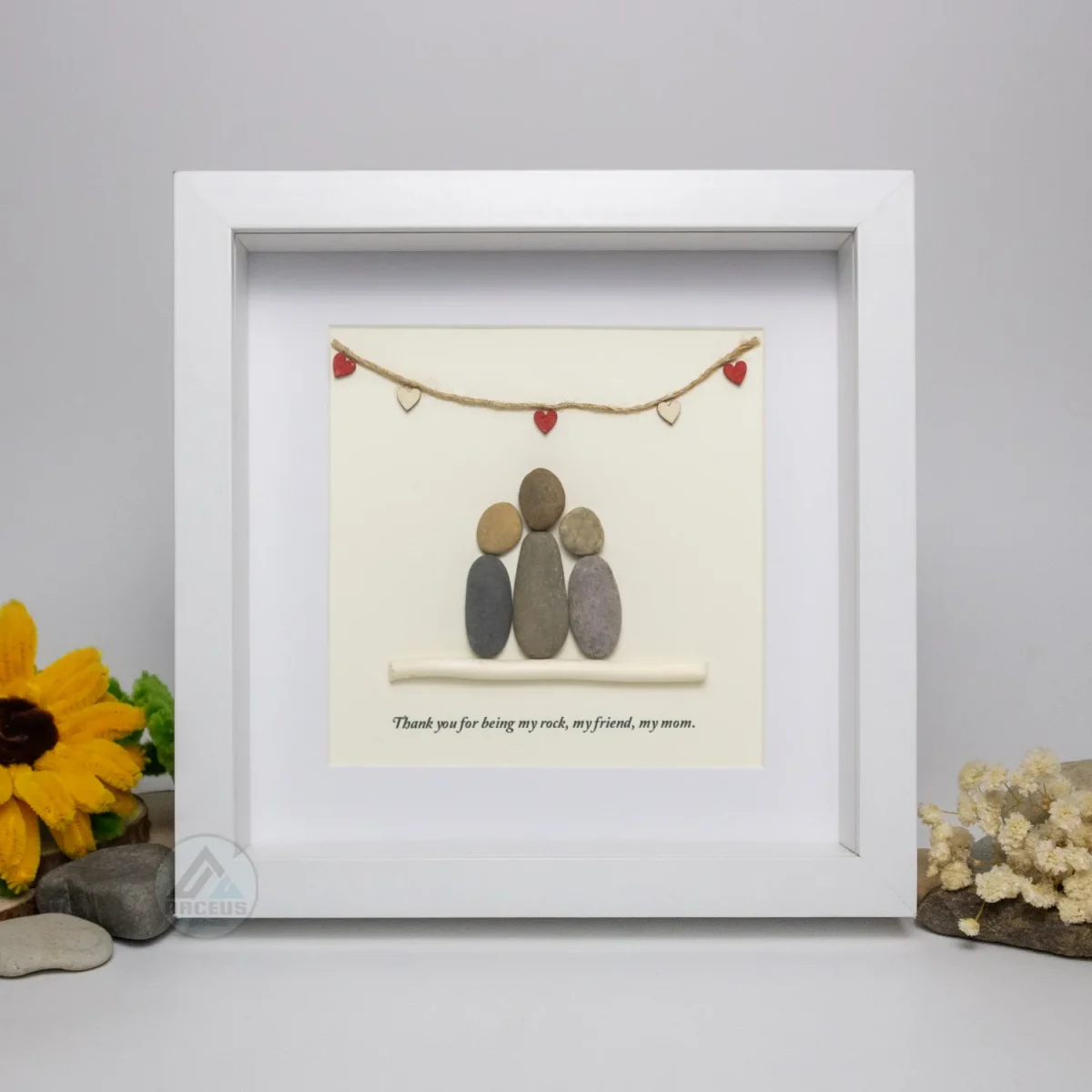 Personalized Mother's Day Gift, Mom Pebble Art, Gift For Mother Day, Mom Pebble Art, Pebble Art Gift For Mom From Daughter, Pebble Painting - Image 7