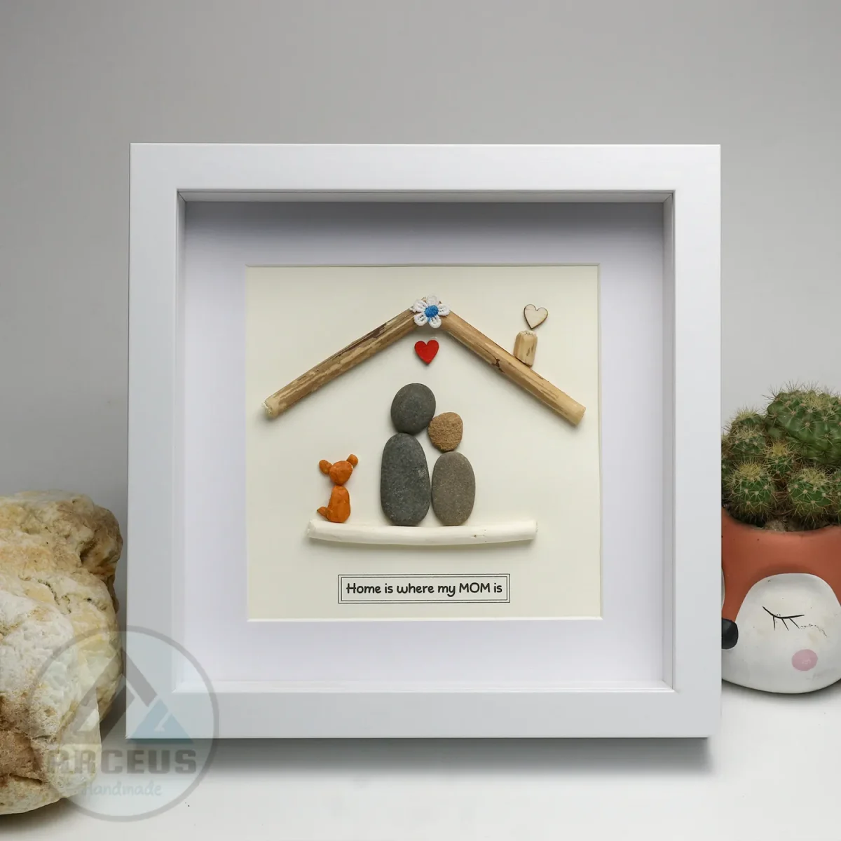 XNJPG AMZ00315-3 Personalized Gift For Mom, Mom Pebble Art, Gift For Mother Day, Mother's Day Gift, Mom Pebble Art, Pebble Art Gift For Mom From Daughter - Image 1