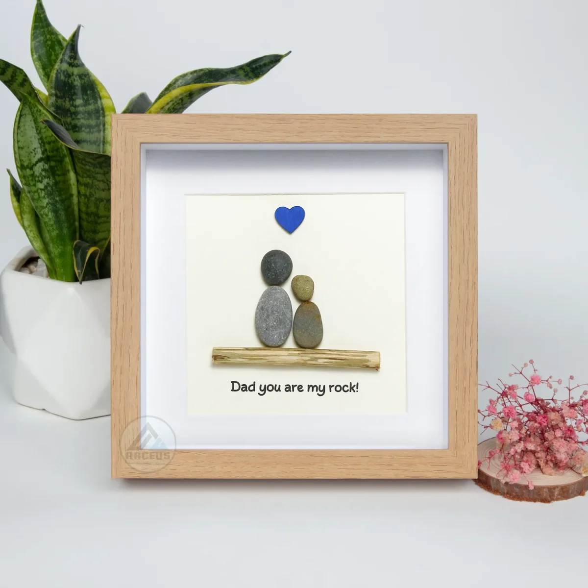 Personalized Father's Day Pebble Art, Unique Birthday Gift for Dad, Dad's Birthday Gift, Pebble Art for Dad, Father's Day Pebble Artwork - Image 1